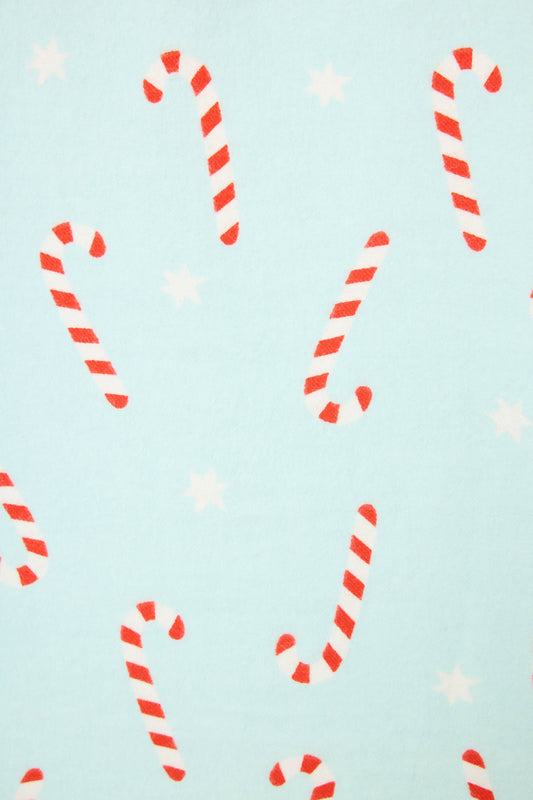 4-Piece Candy Cane Print Flannel Gift Set
