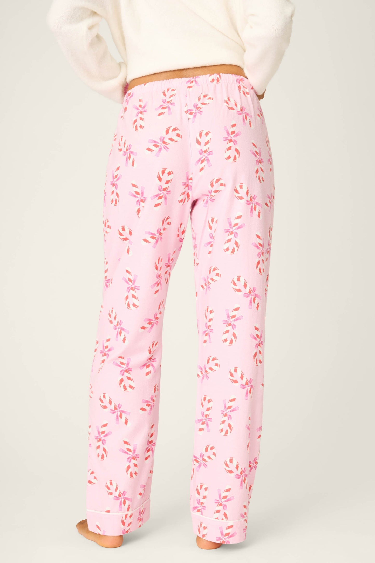 Sweeter Than Sugar Candy Cane Print Flannel Pants