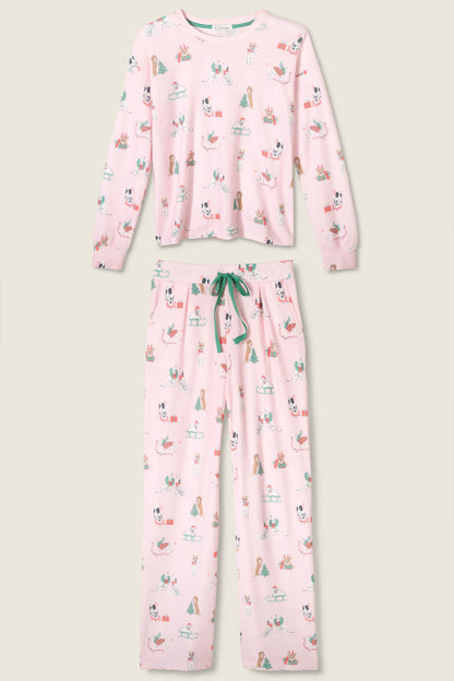 Peace & Pawlidays Dog Print Pants Set